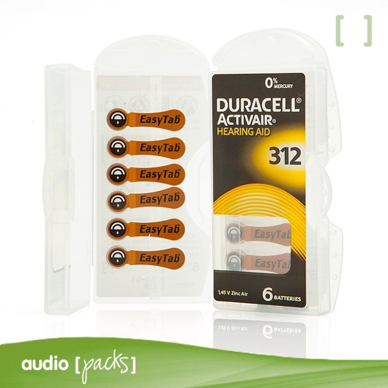 60 pilas marrones para audífonos (312) Duracell