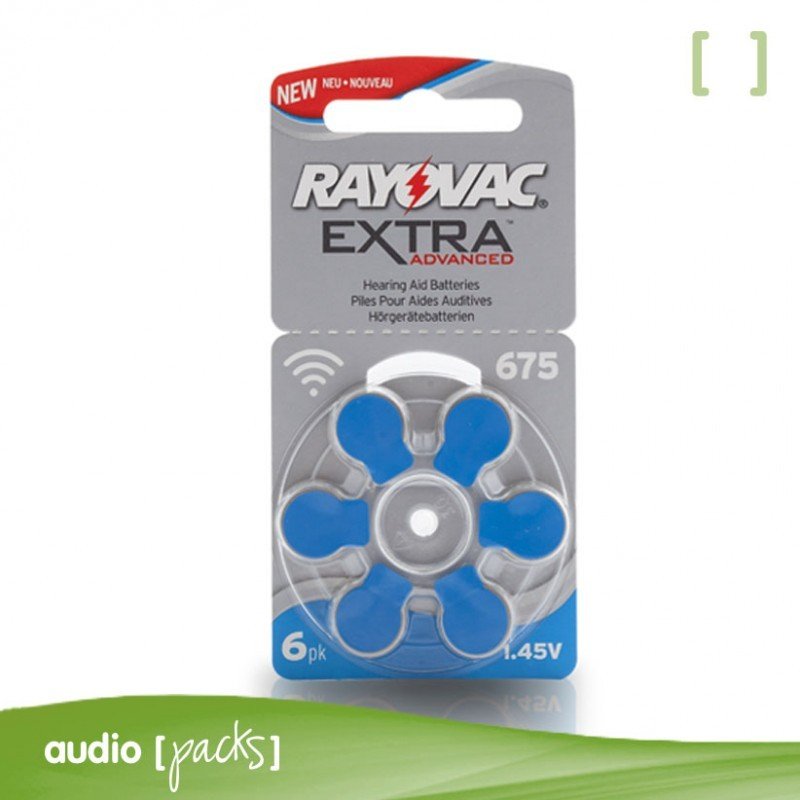 60 pilas Rayovac azules para audífonos (675)