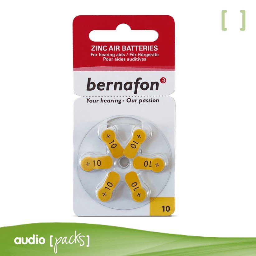 300 pilas Bernafon amarillas para audífonos (10)