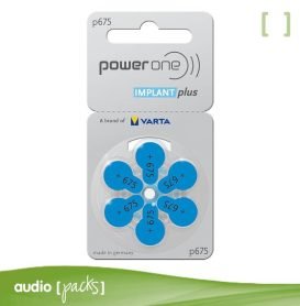 Pilas para implante coclear Power One Plus p675 sin mercurio, tamaño 675 zinc-air – audiopacks